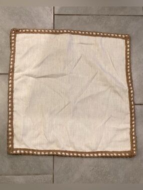 Phantoscope Farmhouse Burlap Linen Tailored Edge decorative throw pillow cover